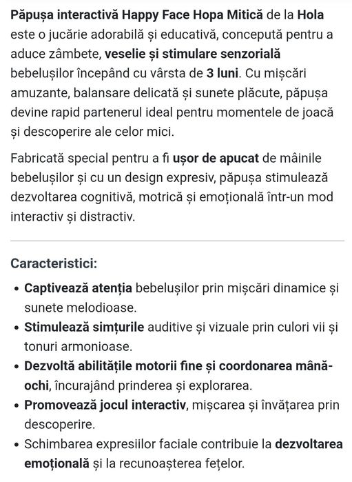 Jucarie pentru bebelusi Hopa Mitica