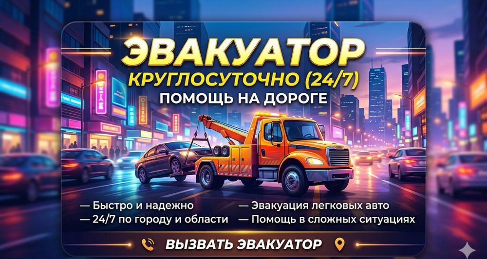 Эвакуатор Алматы 24/7 круглосуточно