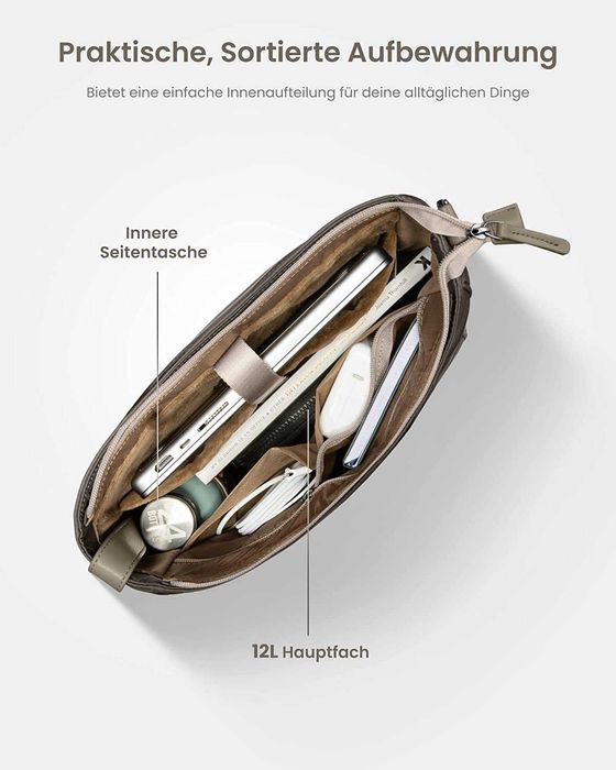 tomtoc раница за лаптоп, дамска 3-посочна чанта през рамо, раница