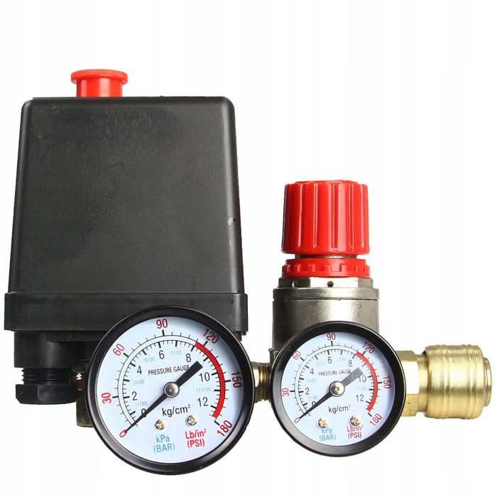 Presostat compresor aer cu 2 căi, supapă cu reglaj 220V 15A