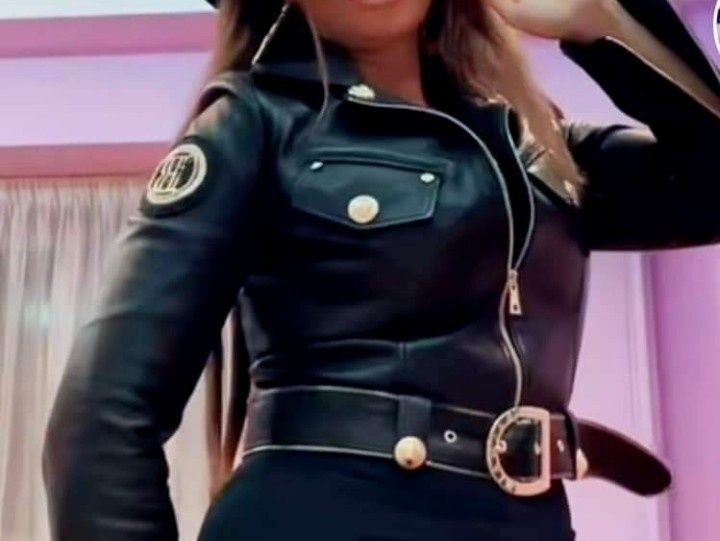 Jacheta dama Balmain,piele naturala 100%,logo metalic auriu/interior i