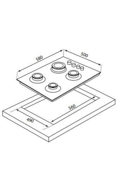Нов плот/котлони за вграждане стъклокерамика 2 газ/2 ток Luxxell