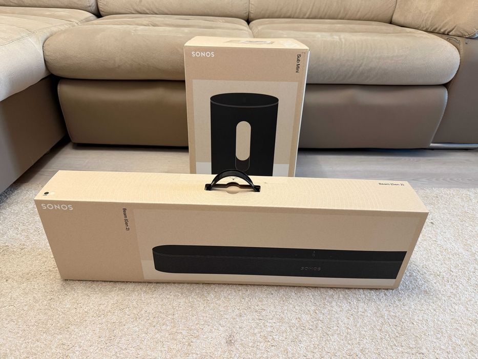 Sistem Soundbar Sonos Beam 2 si Sonos Sub Mini Black