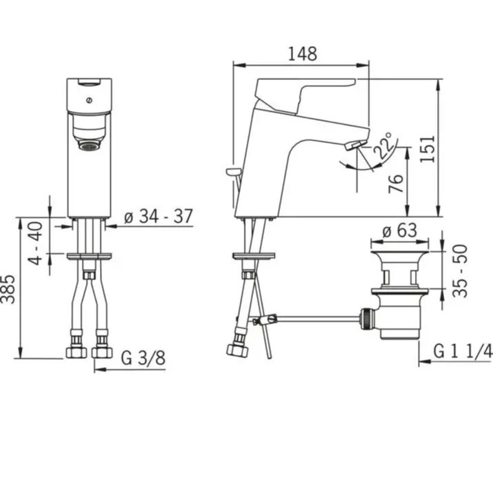 Baterie de lavoar HANSAPRIMO XL