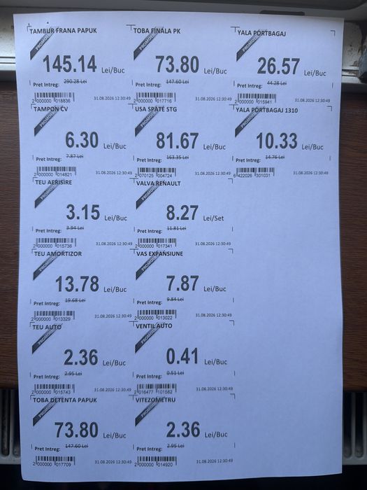 Piese Auto vechi Dacia,Matiz, Tico 1300,Papuc Cielo