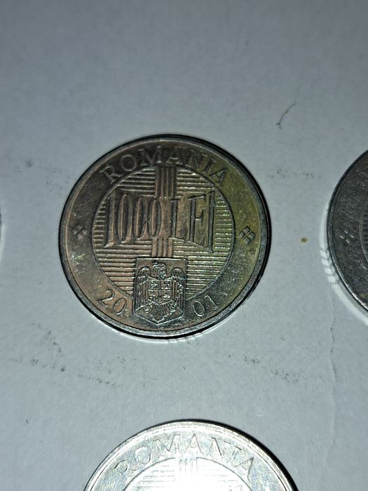 Monede 1000 lei, anii 2000, 2001, 2002, 2003 si 2004, pret 300 lei toate!