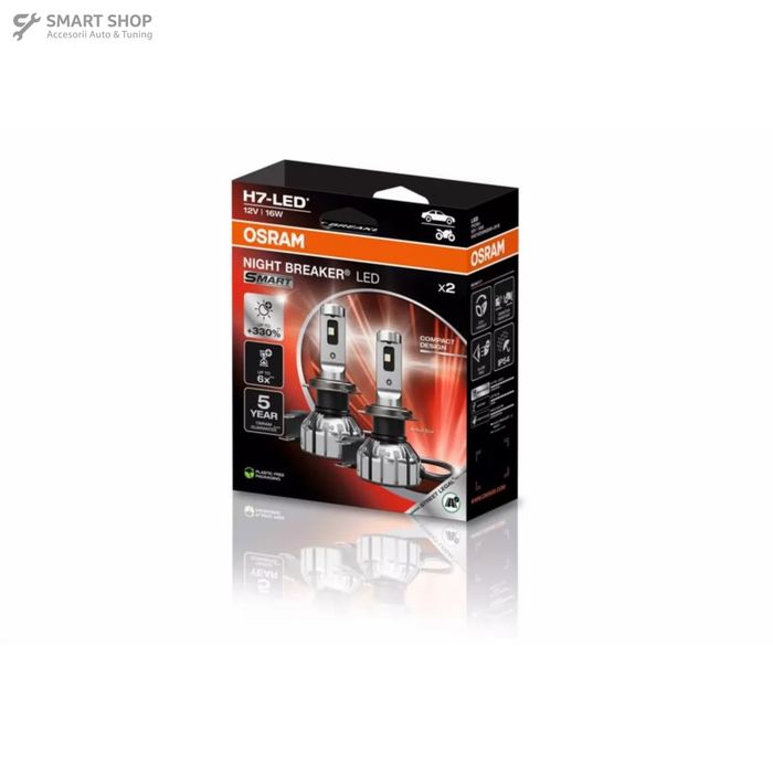OSRAM NIGHT BREAKER H7 LED SMART 64210DWNBSM-2HB Set 2 Becuri Auto Moto Omologare RAR