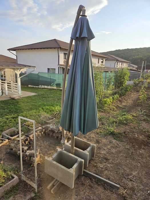 Umbrela profesionala de soare pentru terasa / gradina + Greutati metalice