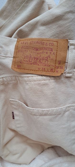 Jeans Levi's 501 W27 W28 (XS) alb ivoire