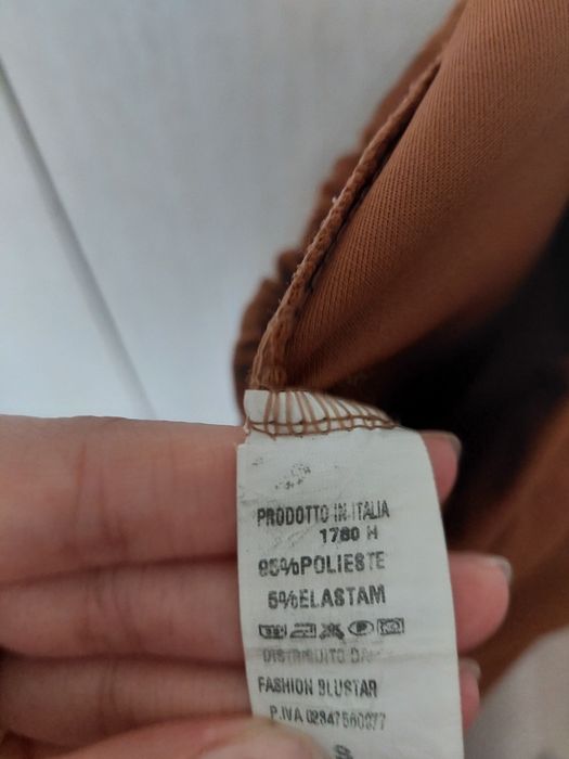 Pantaloni damă maro eleganți, elastici, Made in Italy, mărimea S – off