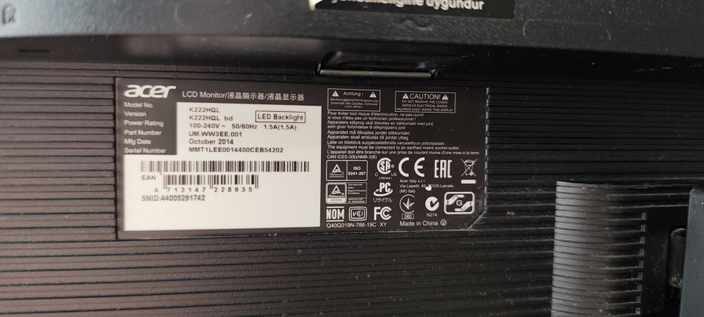 Могитор Acer K222HQL