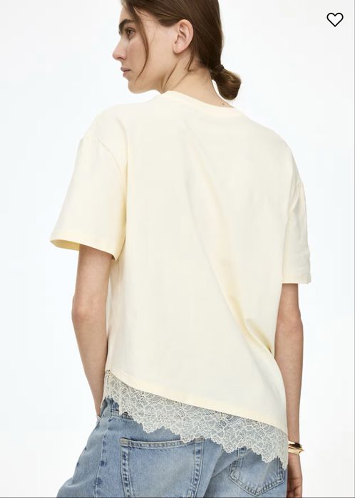 Футболка с гипюром от h&m/ новая/ размер М