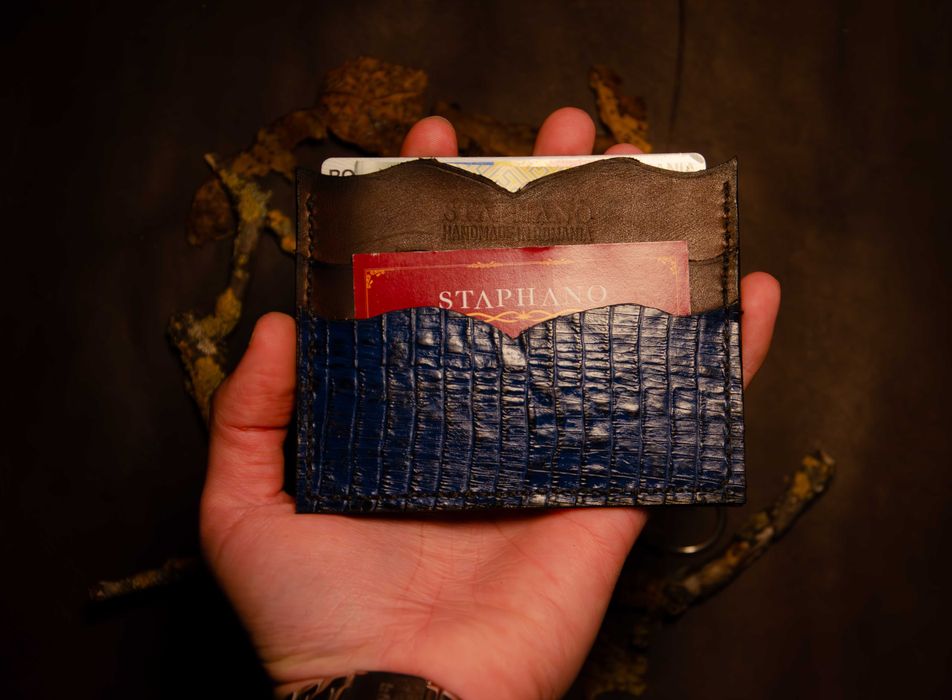 Portcard piele naturala handmade