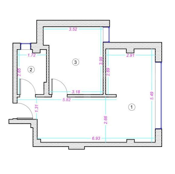 Apartament 2 camere, 45 mp, zona Donath