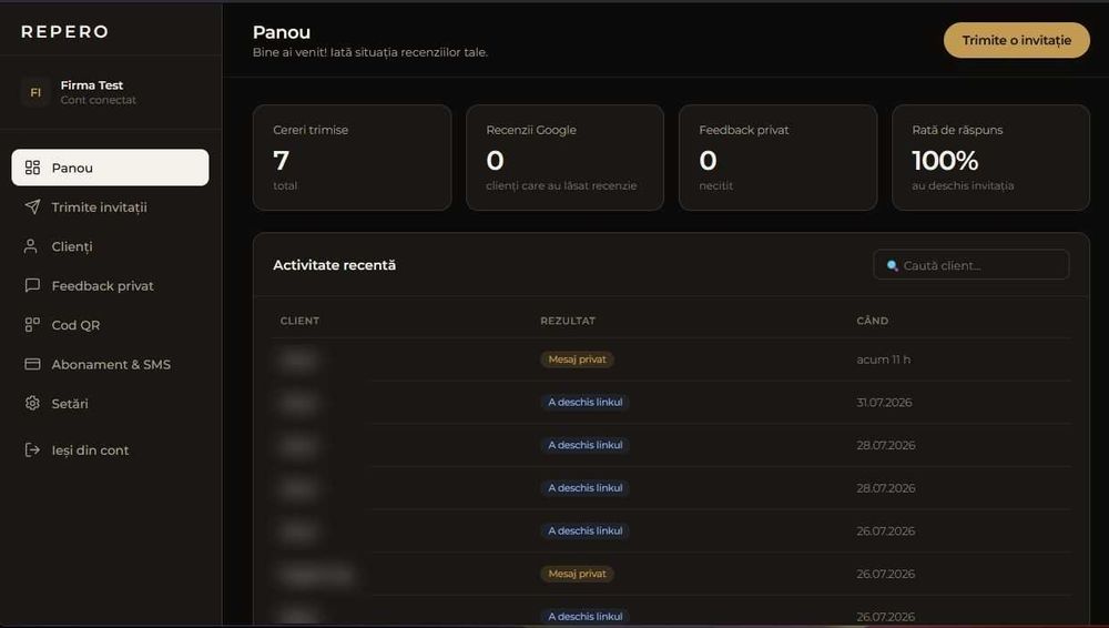 Aplicație recenzii Google pentru firme, SaaS complet, afacere online la cheie