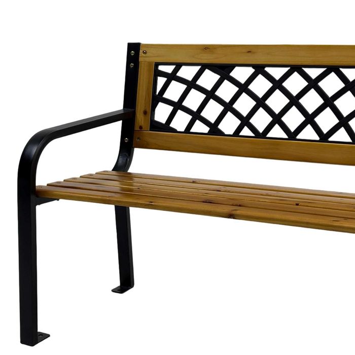 Bancă  de grădină LUNA  din lemn/oțel/PVC - 118x52x73 cm