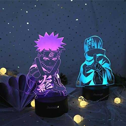 3D аниме LED Нощна лампа,3 различни Аниме героя, дистанционно