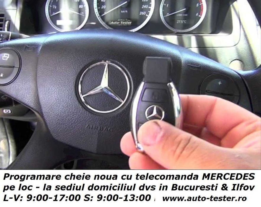 Programare cheie Mercedes chei Smart anulare blocator volan pe loc verificare reparatii contact Mercedes