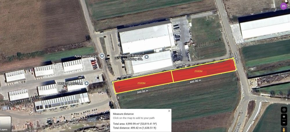 Teren 5000 mp Brănești deschidere 2 drumuri utilități lângă DN3 & A2