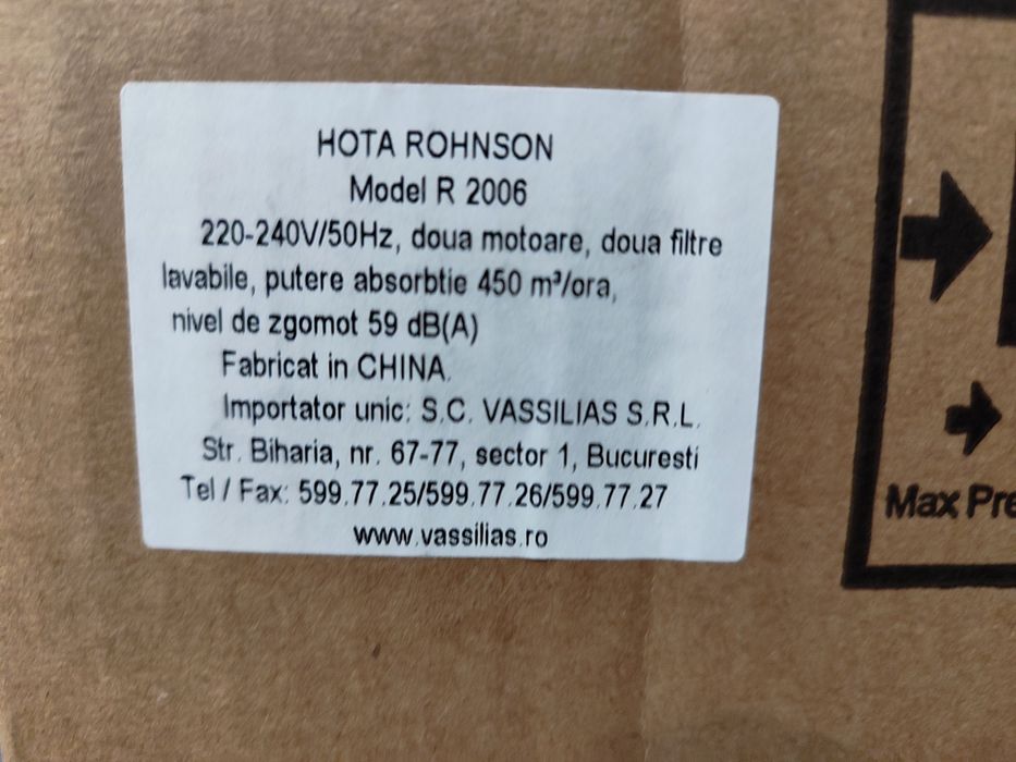 Hotă Rohnson albă