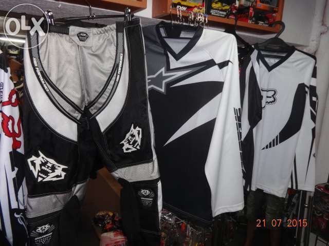 Нови мотокрос екипи екип бридж + фланелка джърси крос ендуро