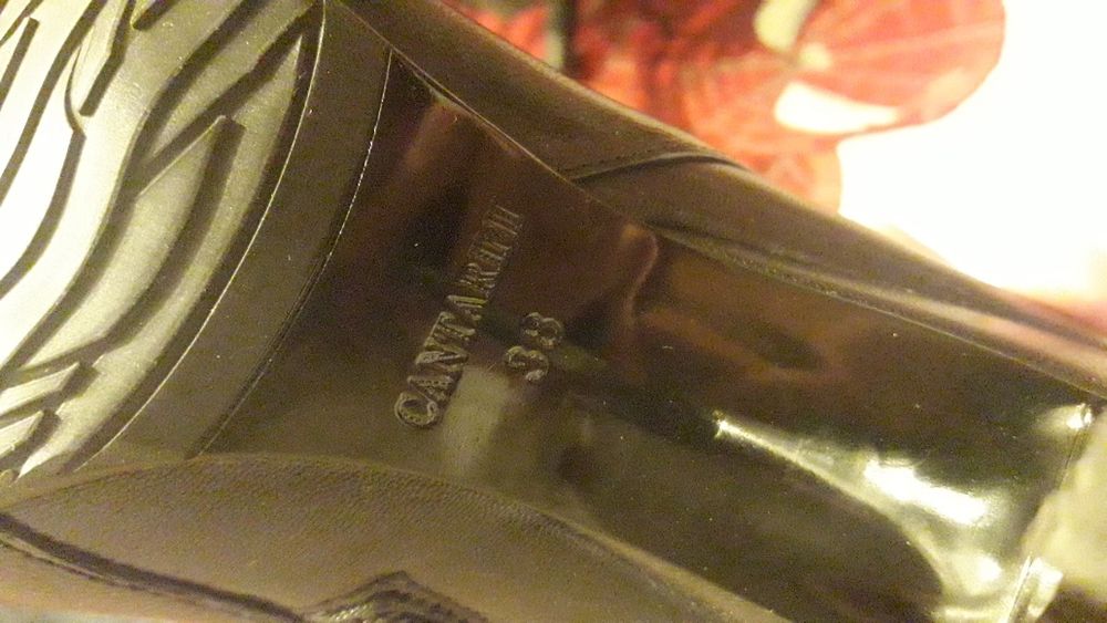 Кожанные сапоги женские