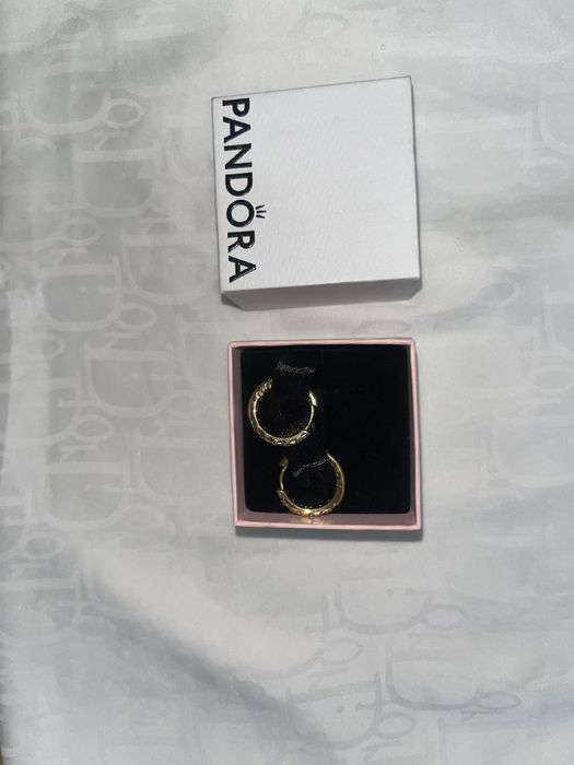 Пандора (Pandora)золотые сережки оригинал