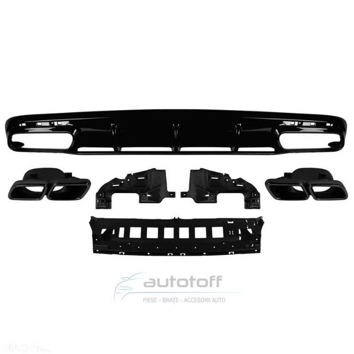 Difuzor bara spate compatibil Mercedes S-Class C217 A217 (14-17) S63 Facelift Black Design