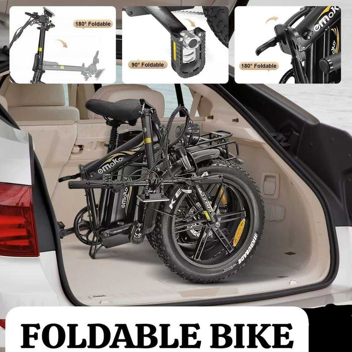 Сгъваем електрически велосипед Emoko C94 –1000W, 48V 35Ah, 20” Fatbike