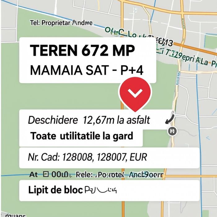 Vand teren 672 MP MAMAIA SAT