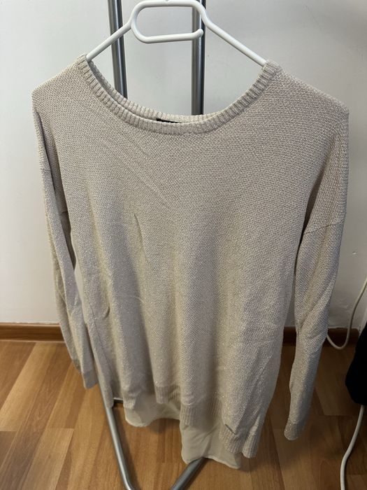 Pulover cusut cu fir auriu Mohito