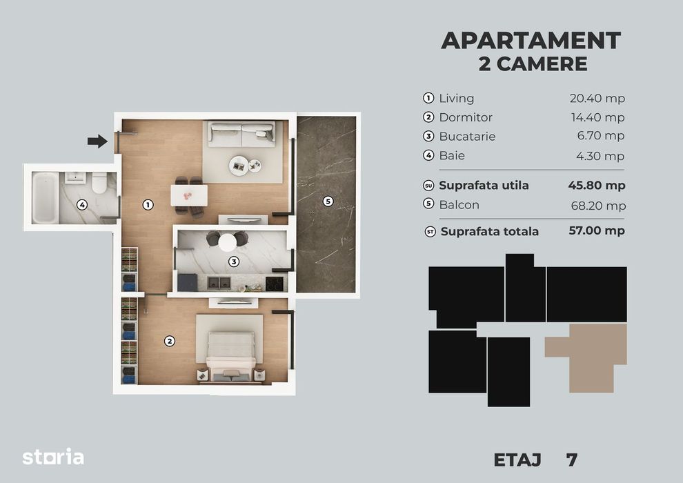 Cartierul nou Metalurgiei 2 camere finalizat , terasa mare
