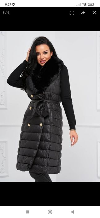 Geaca dama lunga  2 in 1 geaca sau vestă