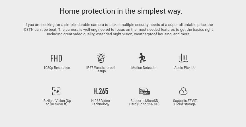 Ezviz C3TN IP Cameră de Supraveghere Wi-Fi Full HD 1080p Sigilat !