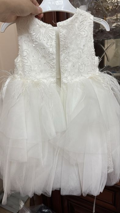 Кажекей и белое платье для девочек 1-3 лет