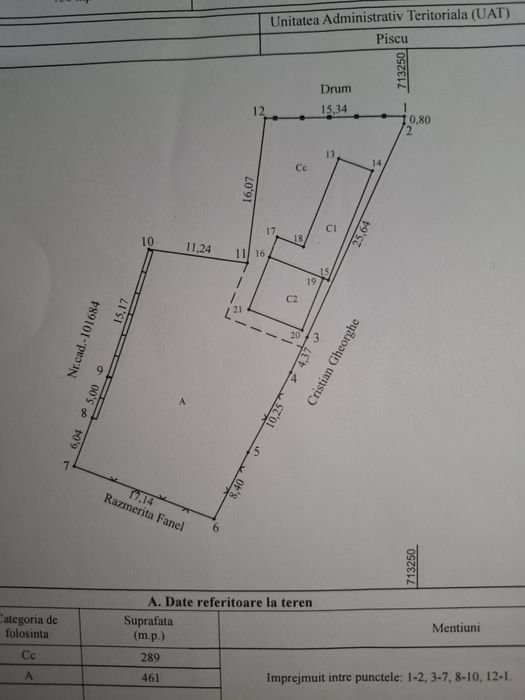 Vand Casa de Proprietate in Comuna Piscu Judet Galati.