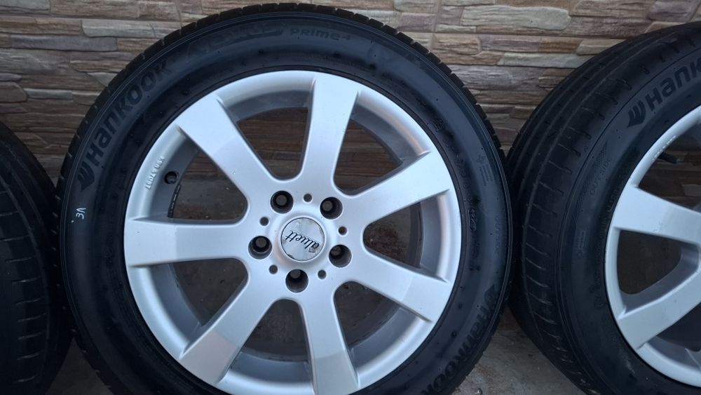 Продавам 4бр. алуминиеви джанти Ronal 16" 5x112 с гуми Hankook