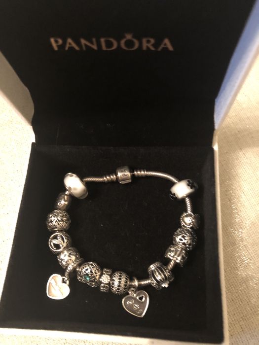 Bratara PANDORA din argint 925, originala cu 15 Charm-uri