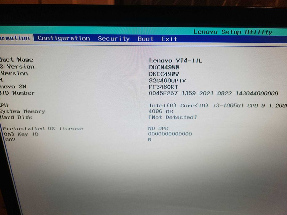 Placa de baza Lenovo V14-IIL