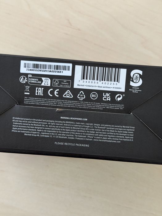 Boxa Marshall Emberton III - Noua / Sigilata