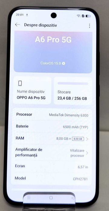 Telefon Oppo A6 Pro 5G 256gb Stocare/8Gb Ram (AG 35  B 35189) Garantie 2ani!