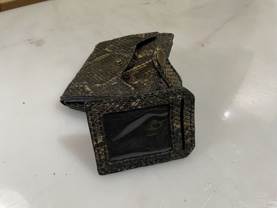 Портмоне бифолд из натуральной кожи питона, ручная работа.