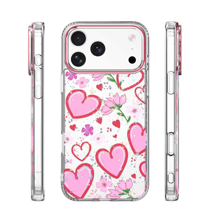 Apple iPhone 17 Pro / 17 Pro Max - Удароустойчив Кейс LOVE / Flamingo