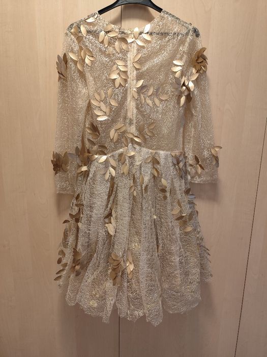 Rochie dantela/plasa cu aplicatii
