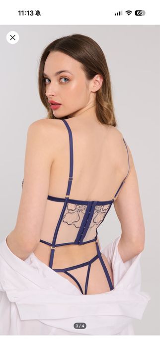 Set lenjerie intima corset si chilot tanga NOU!
