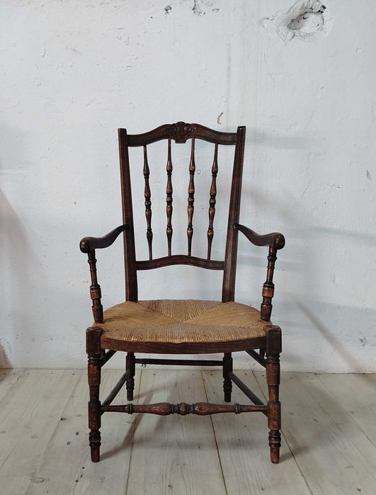 Scaun vechi din lemn stil Mid-Century, Franta