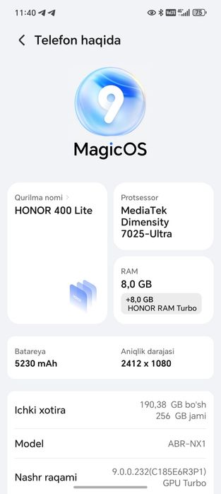 Honor 400 lite 5g