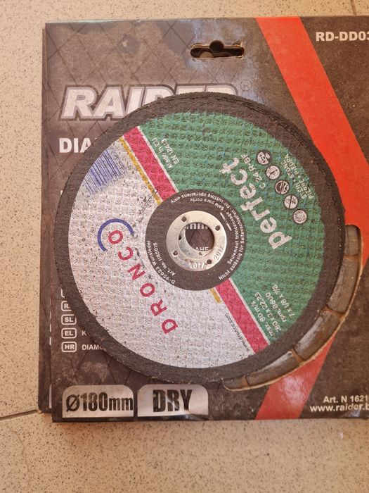 Ъглошлайф Raider RD-AG10T, 180 мм, 1400 W с подарък, 5-6 нови диска