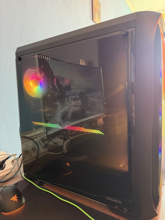 Мощен Геймърски Компютър (RTX 3060 Ti + Ryzen 5 5600X) + Пълен Комплект Гейминг Периферия!