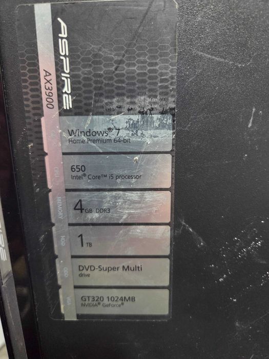 Unitate PC Calculator Acer Aspire AX3900 Intel i5-650 6G RAM SSD 240GB